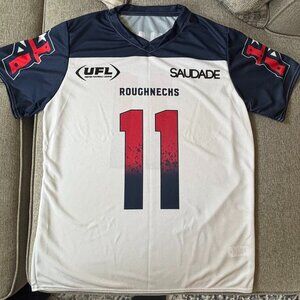 CUSTOM - Houston Roughnecks - #11 - Justin Hall - Away Soccer Jersey - XL